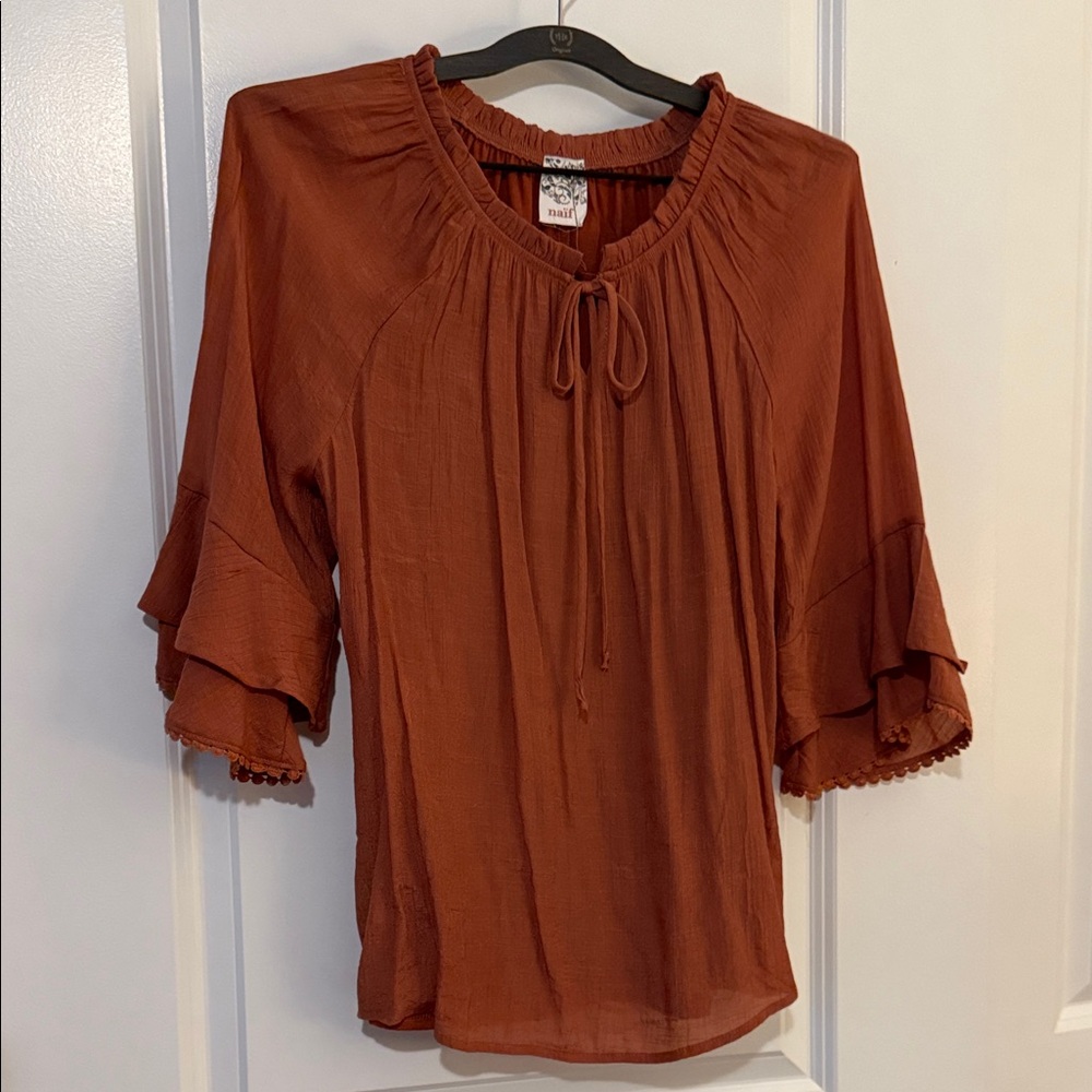 Naif Terracotta Gathered Top